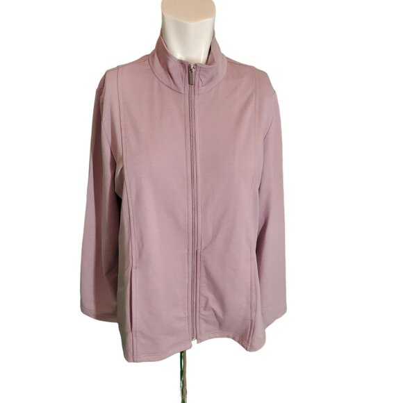 Women's Soft Lavender Jersey Activwear Loungewear Jacket sz M - Picture 1 of 4